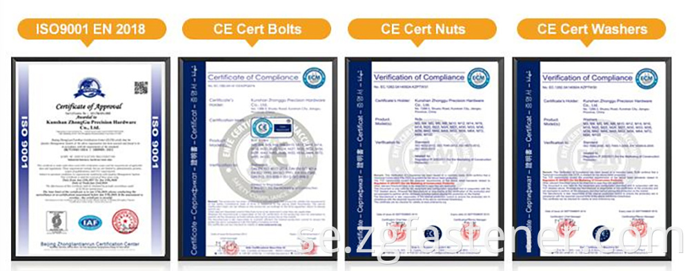Hex Bolts certifications